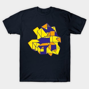 Geometric pattern pop art abstract blue yellow T-Shirt